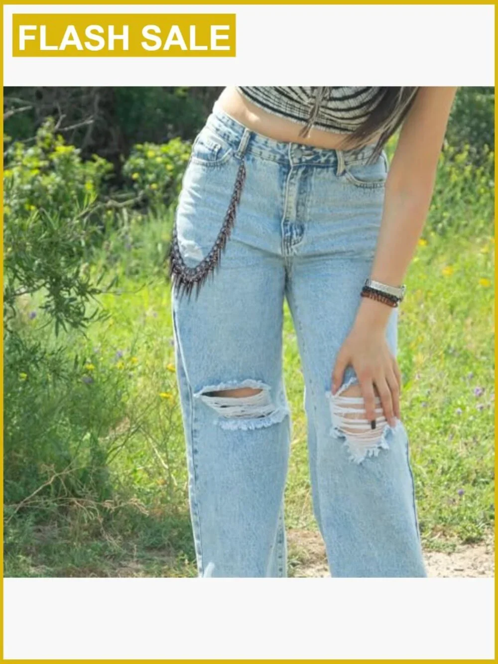 Rivet Layered Pants Chain Punk Gothic Spike Jean Belt Trousers Chains